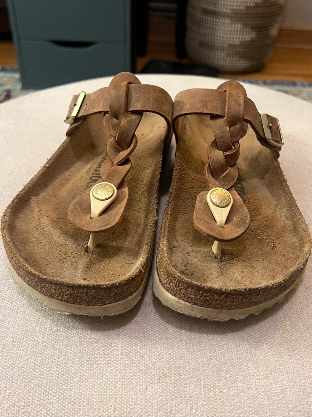 Birkenstock Gizeh Braided Sandal in Cognac - Picture 4 of 12